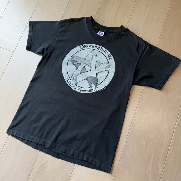 Vintage Dragon Fest Shirt Large Black 90s Dungeons & Dragons Magic Movie 1992 - Picture 8 of 8